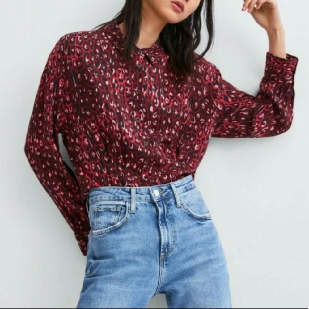 Zara Trafaluc Leopard Print Crop Top Size XL